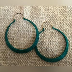 Large Turquoise Hoop Earrings